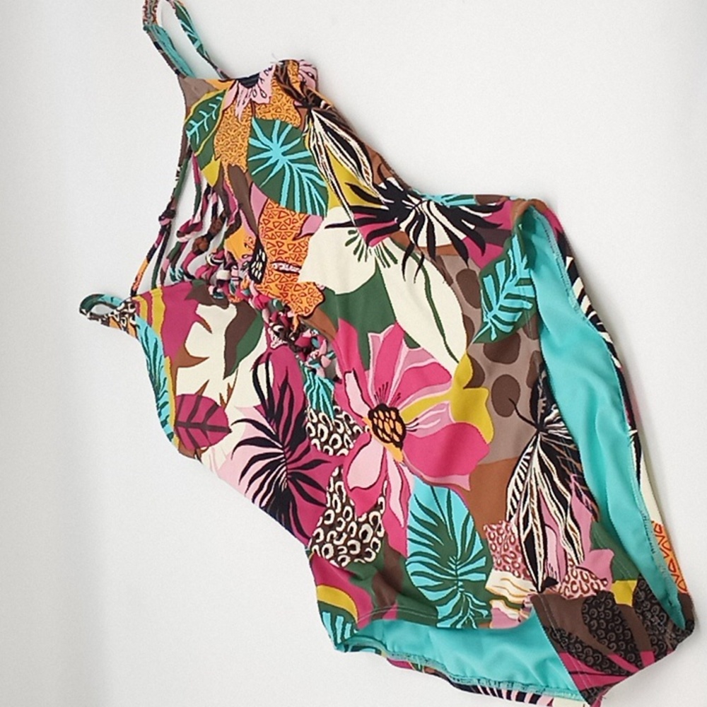 BLEU Rod Beattie Run Wild‎ Lace Down One-Piece Swimsuit 6 NWOT